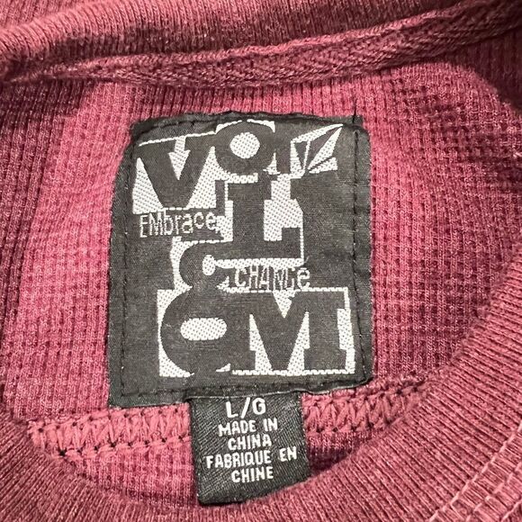 Volcom Tenacious Printed Long Sleeve Henley Top Men’s Large - Picture 2 of 3